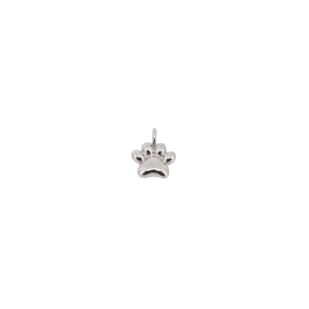 Paw Charm in Solid 9k White Gold