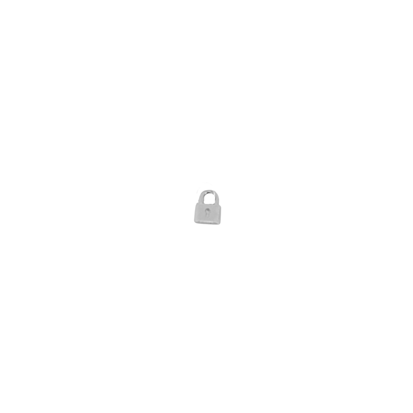 Lock Charm in Solid 9k White Gold