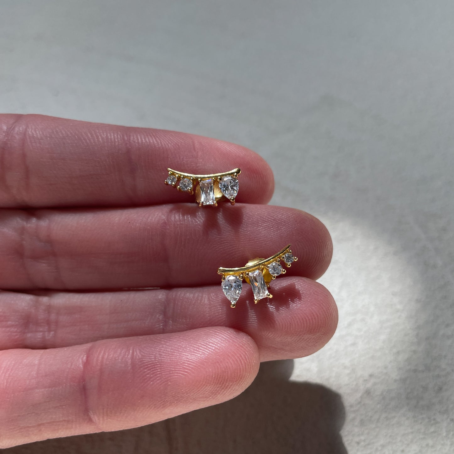 Allegra Studs in Gold & CZ