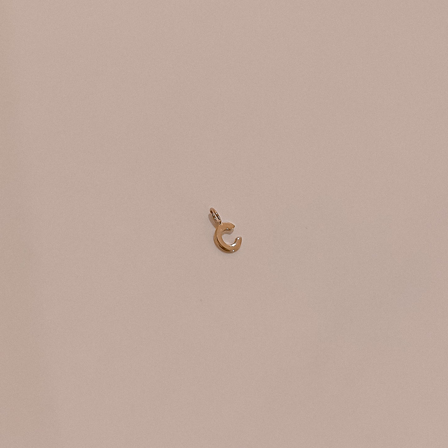 Micro Initial Charm in Solid 9k Rose Gold