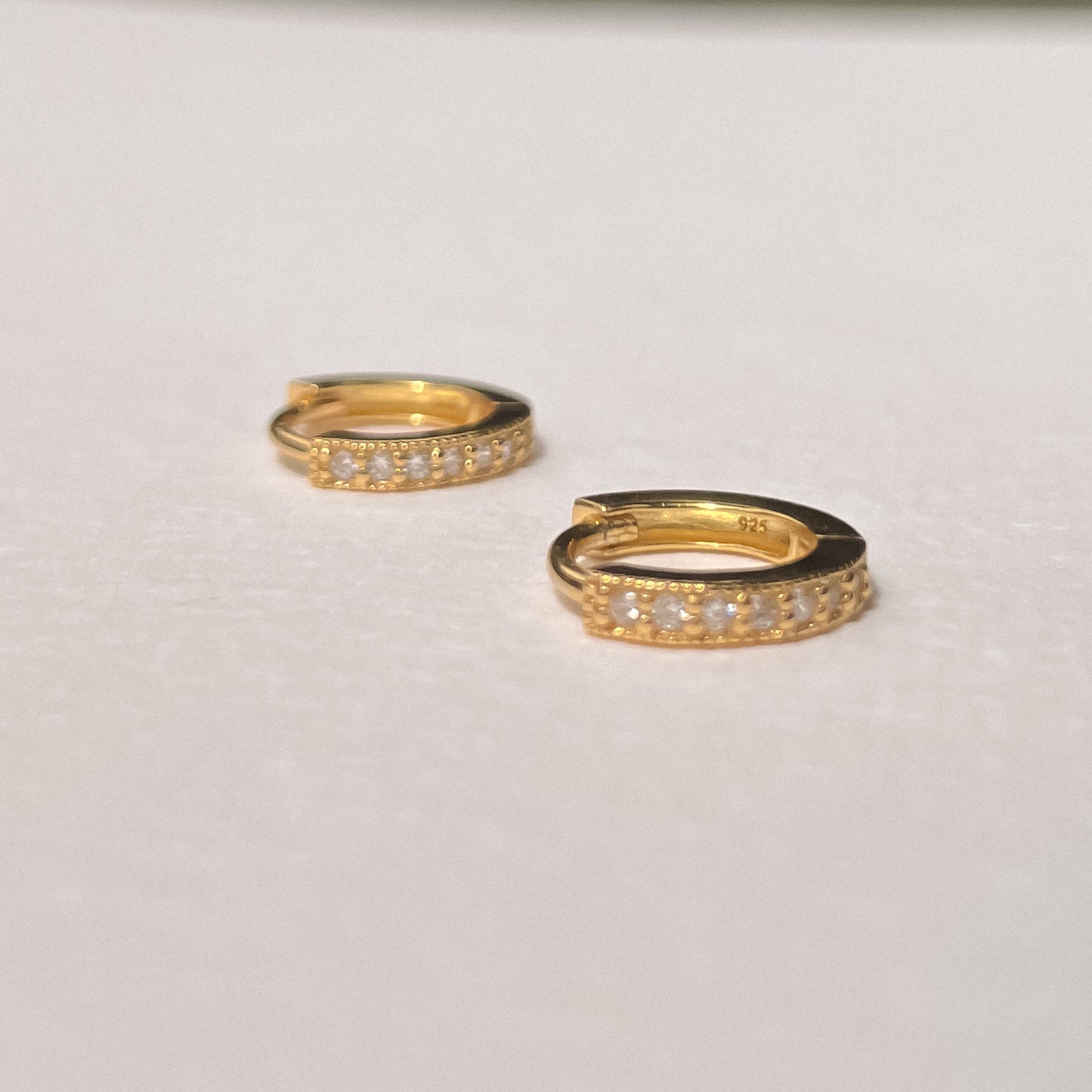 Gold CZ Flicker Huggies