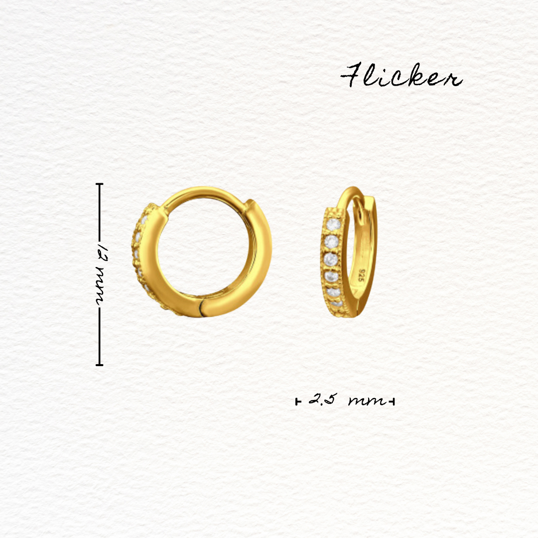 Gold CZ Flicker Huggies