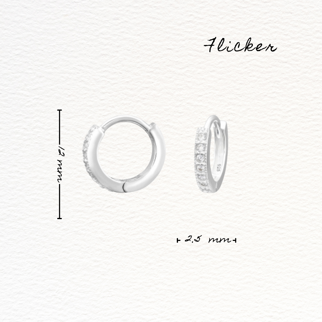 Silver CZ Flicker Huggies