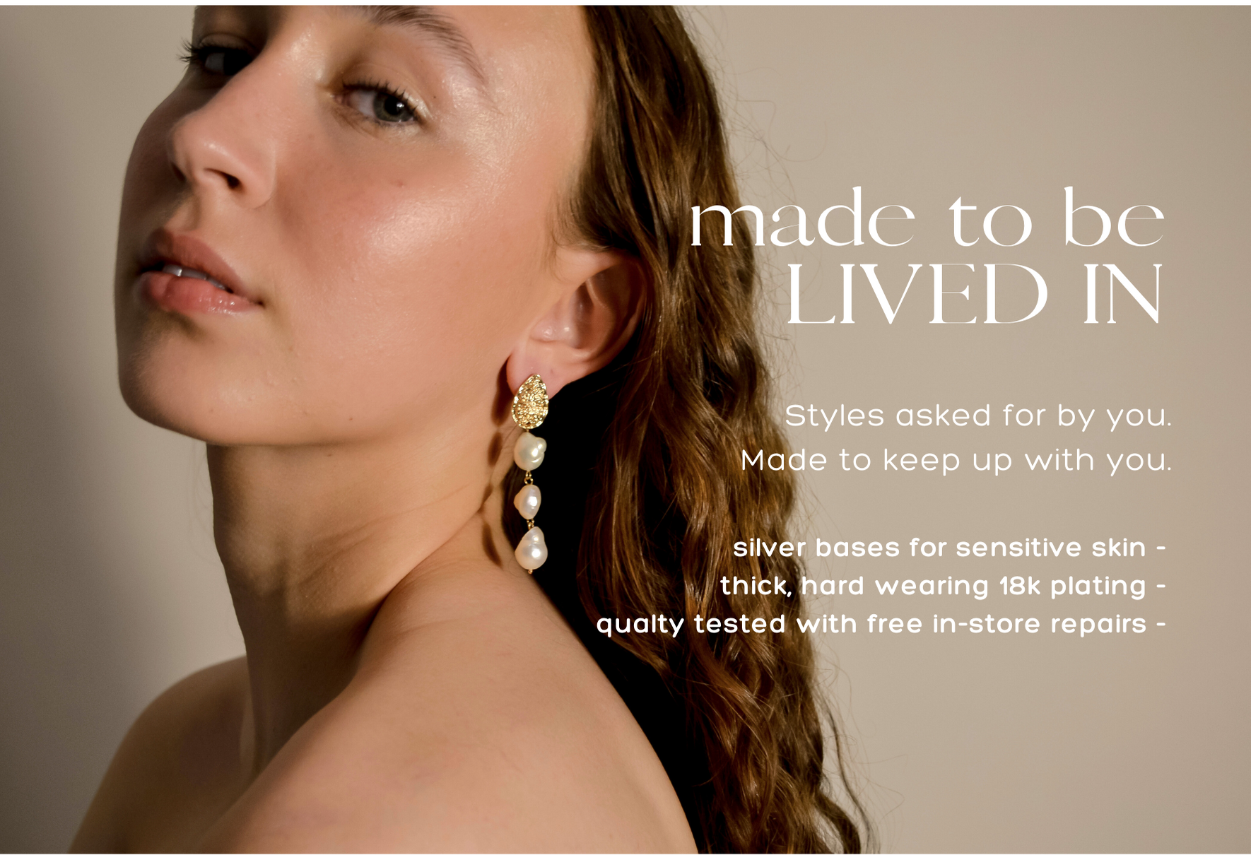 silver based for sensitive skin, thick hard wearing 18k plated, quality tested with free in store repairs