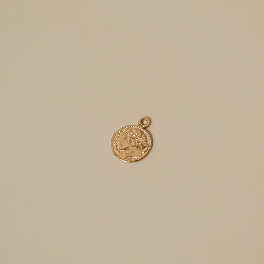 ancient coin tiny charm solid gold 