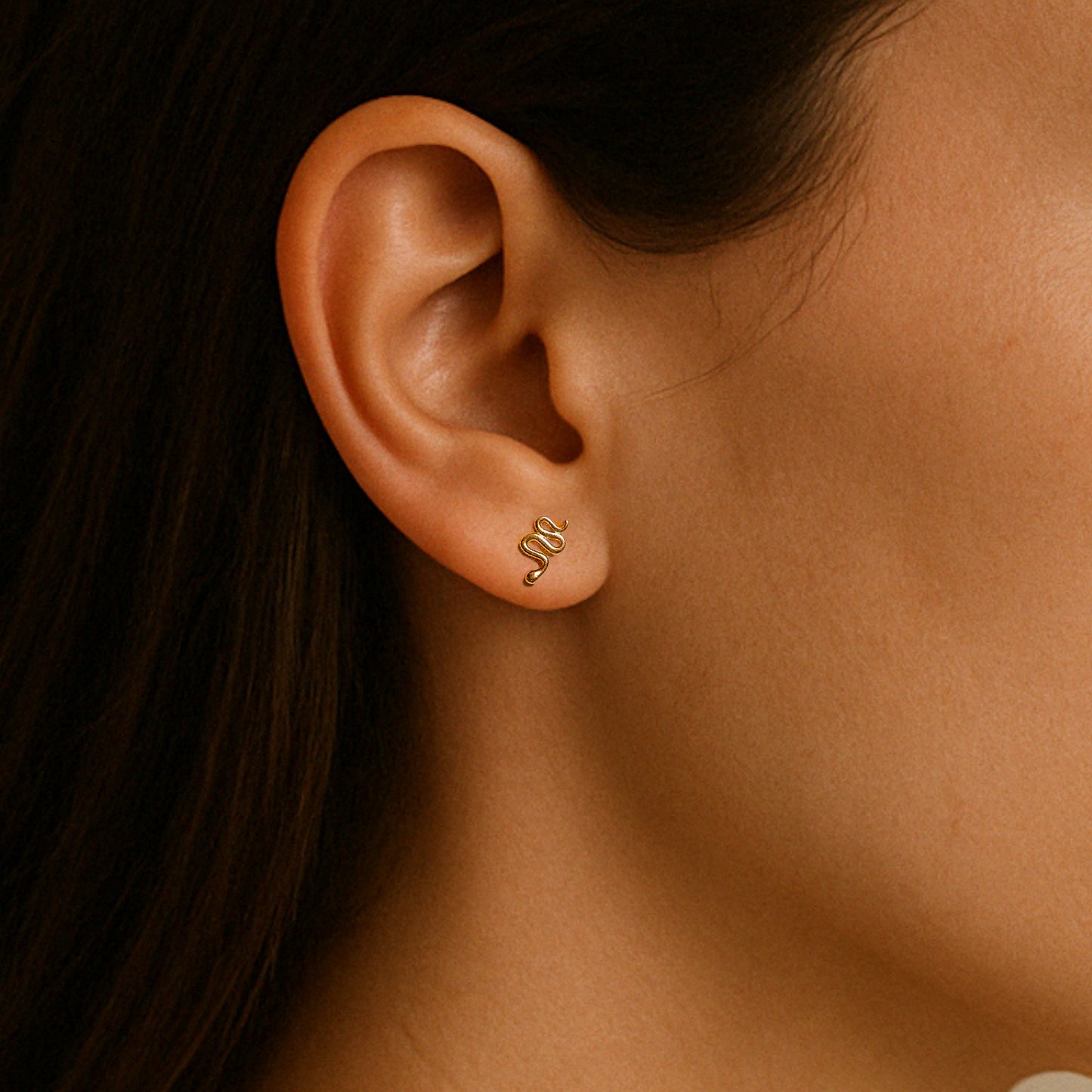 Arizona Snake Gold Studs
