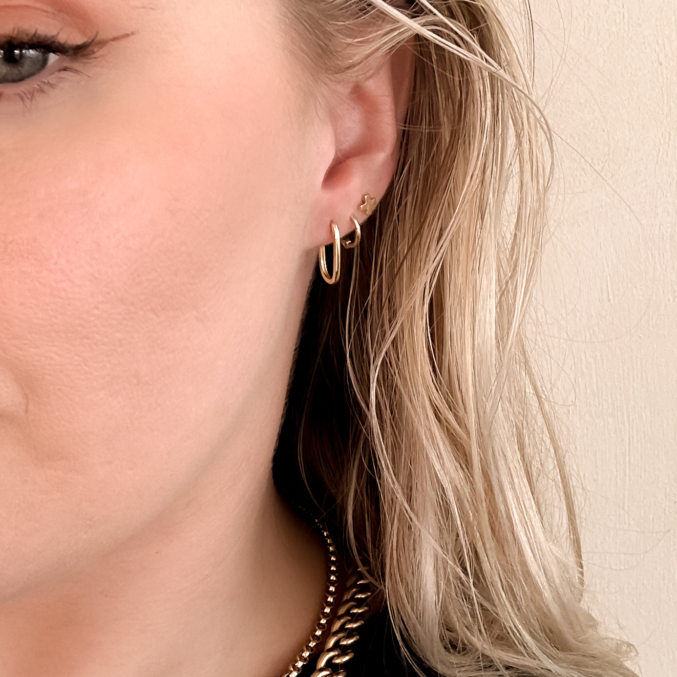 Solid 9k Gold Atticus Paperclip Hoop