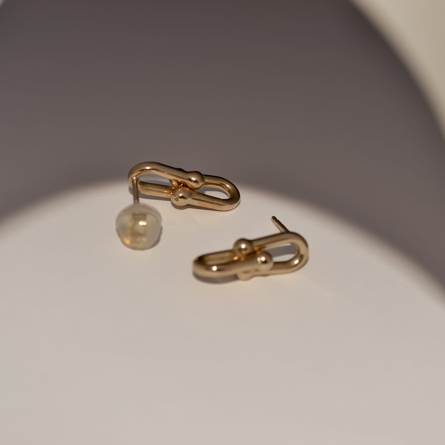 Aurora 9k Solid Gold Link Drop Earrings