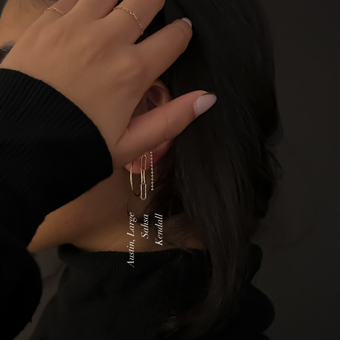 Kendall Gold Bead Chain Drop Earrings