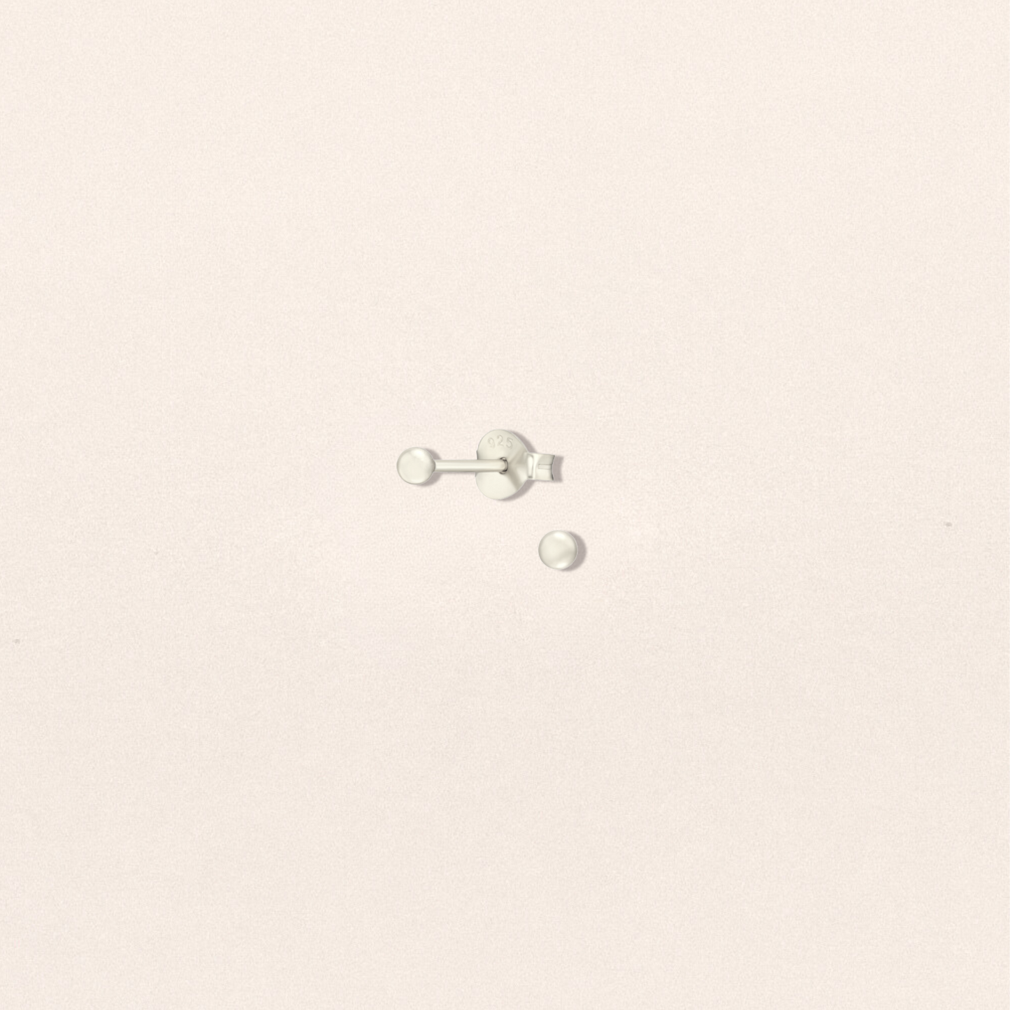 Bianca silver small dot circle dainty earrings