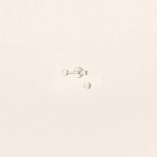 Bianca silver small dot circle dainty earrings