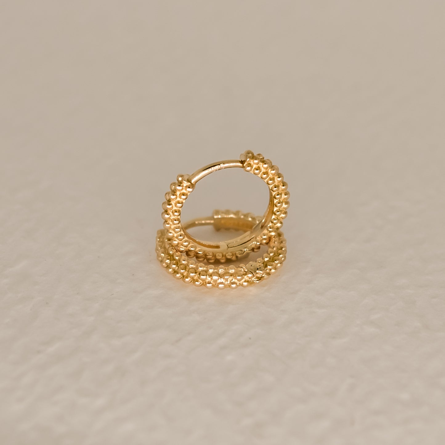 Brita Textured Solid 9k Gold Hoop Earrings