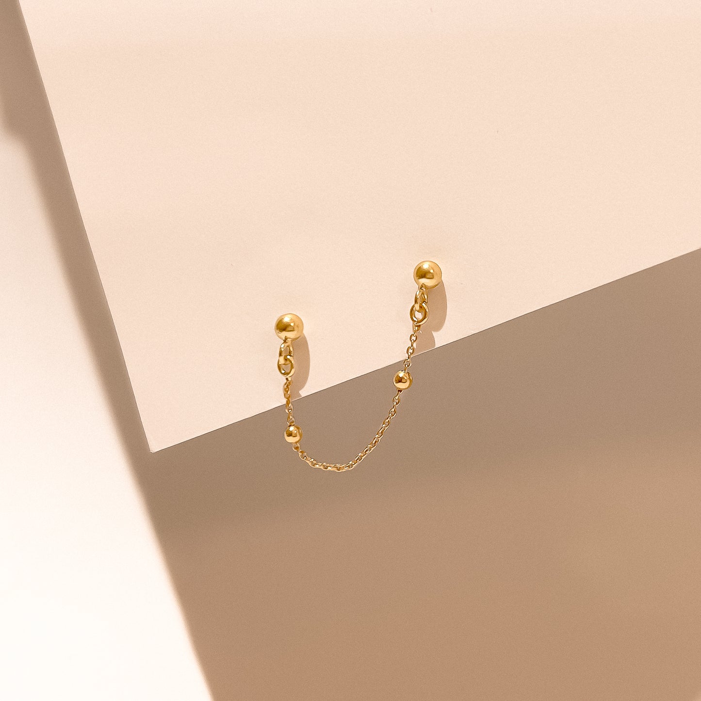 Cassie Gold Chain Drop Studs