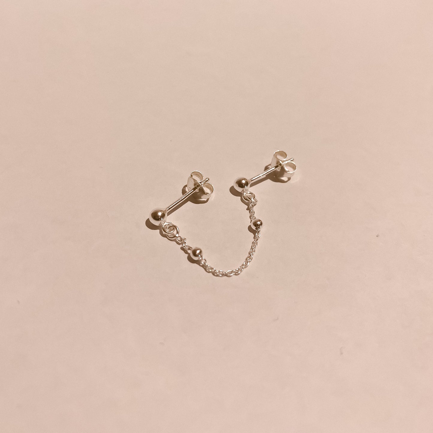 Cassie Silver Chain Drop Studs
