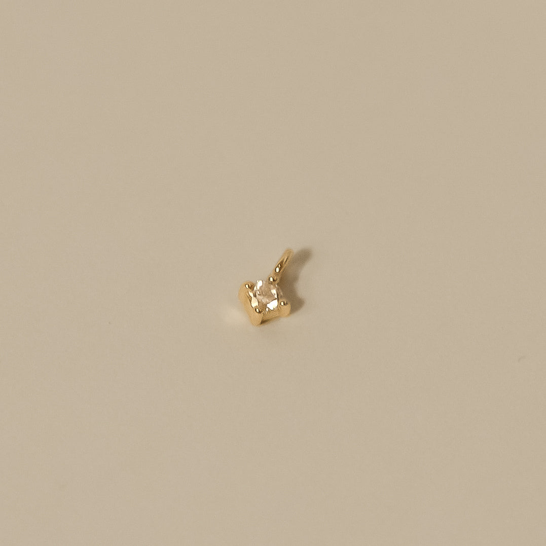 diamond charm solid gold