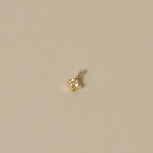 diamond charm solid gold 