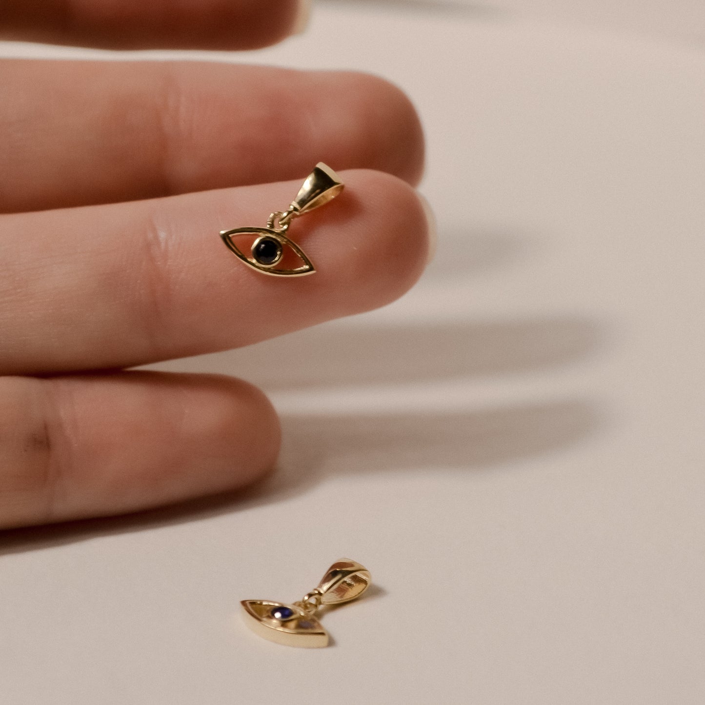 Evil-Eye Charm in Solid 9k Yellow Gold