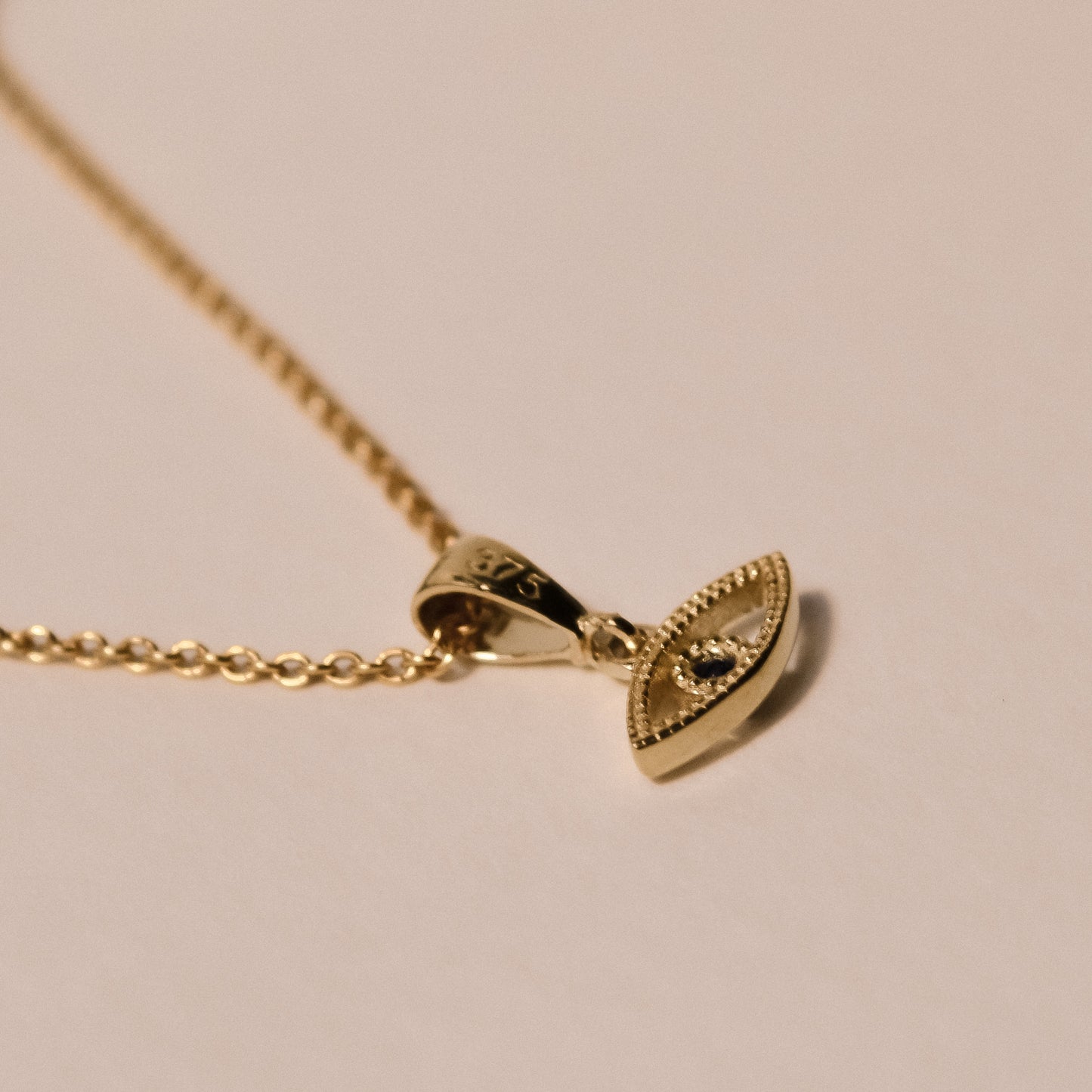 Evil-Eye Charm in Solid 9k Yellow Gold