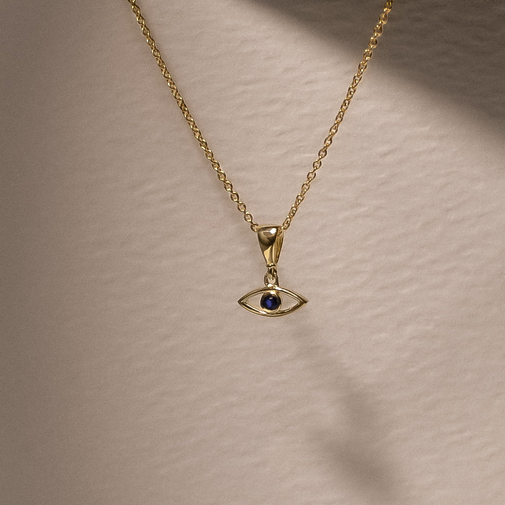 Evil-Eye Charm in Solid 9k Yellow Gold