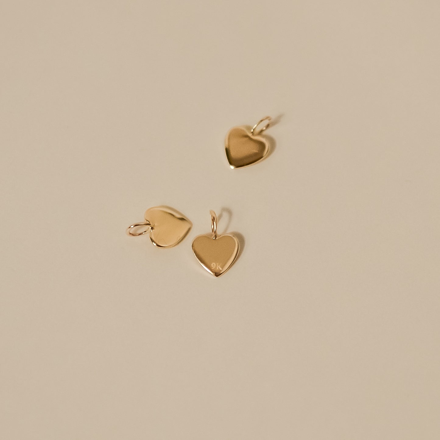 heart gold tiny charm welded bracelet