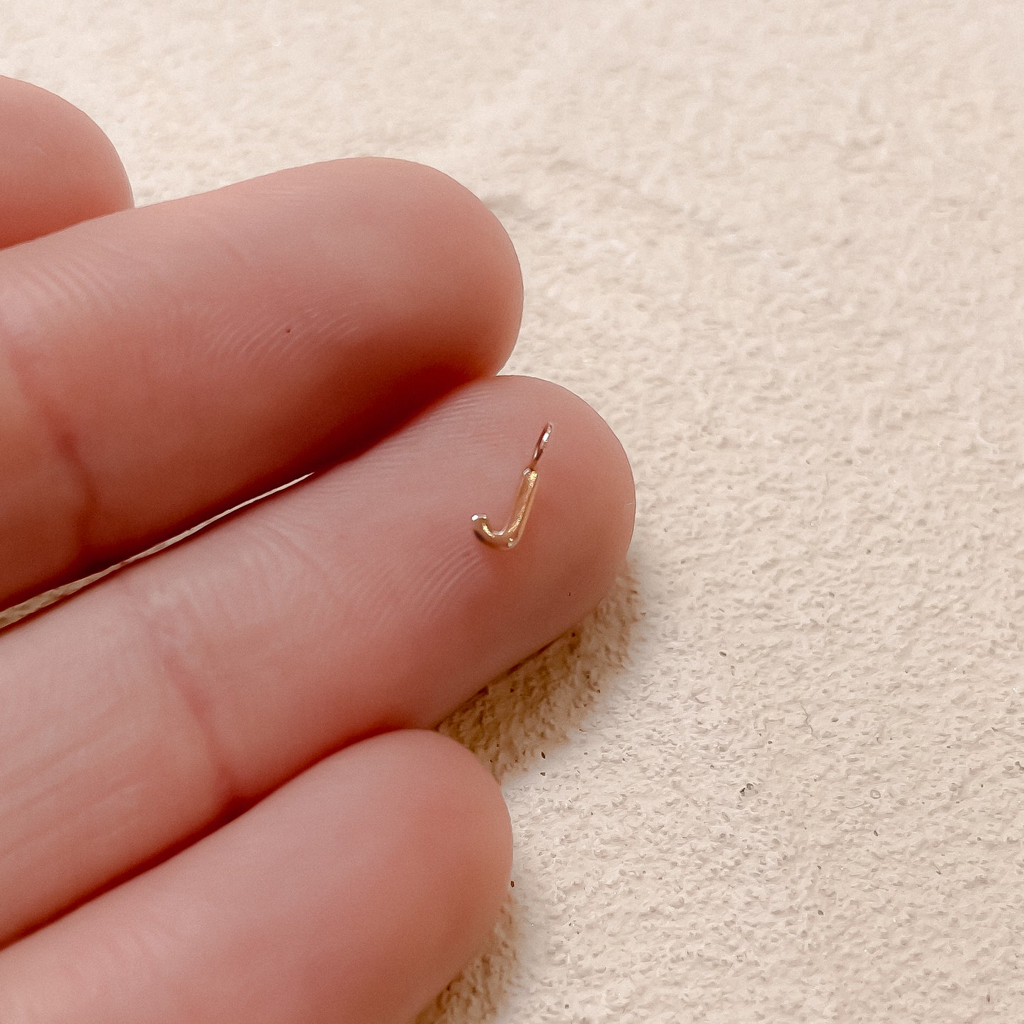Micro Initial Charm in Solid 9k Rose Gold