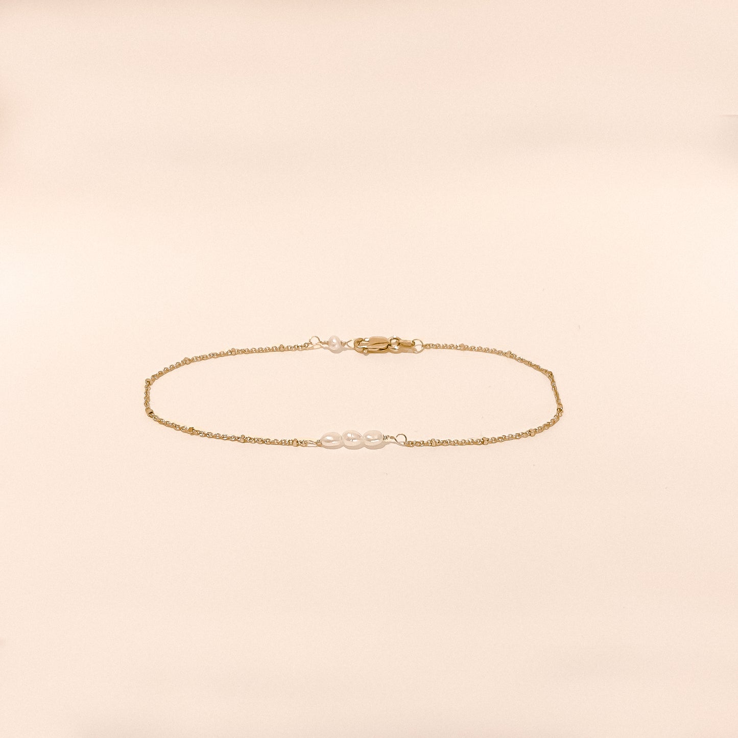 Jolie Solid 9k Gold Satellite Seed Pearl Bracelet