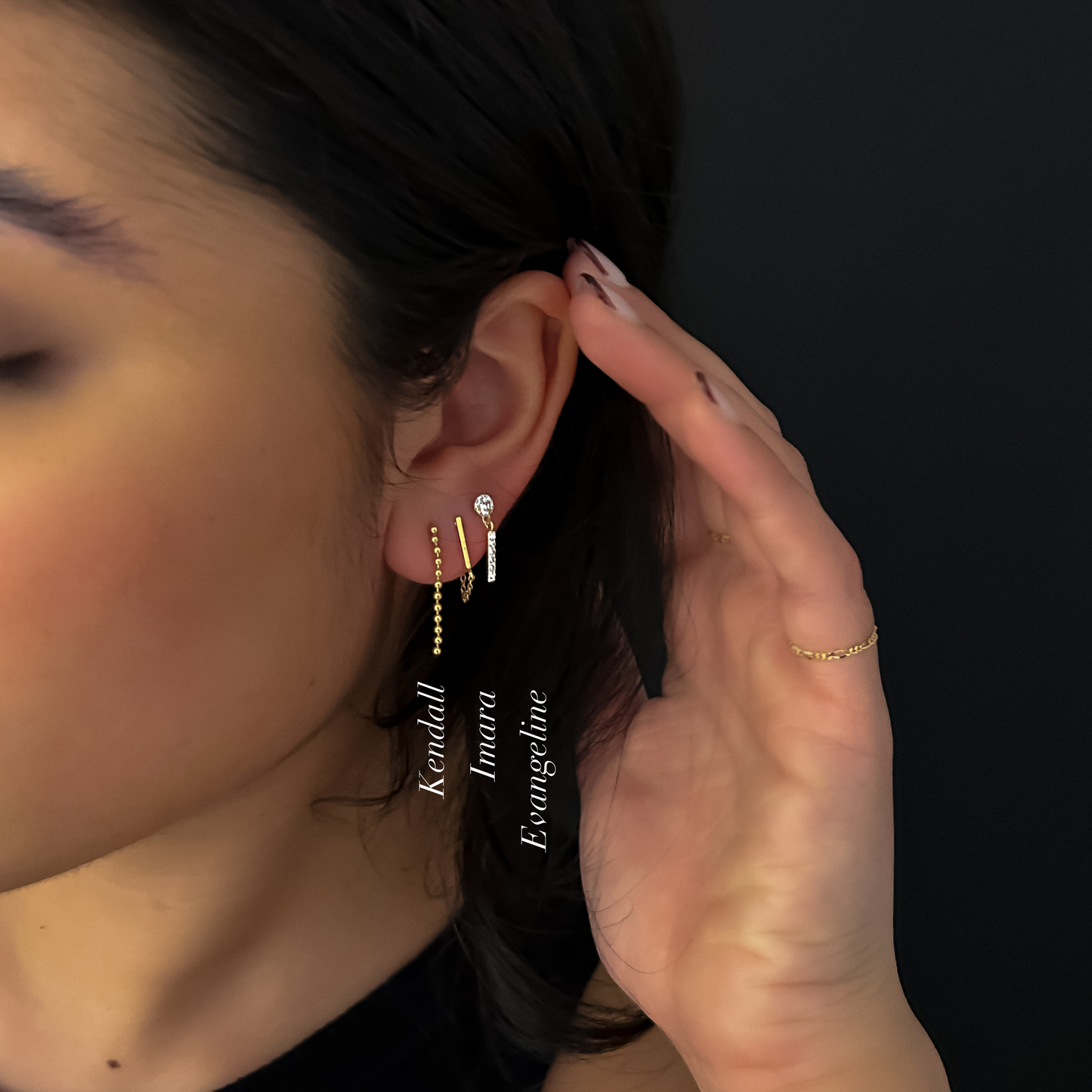 Kendall Gold Bead Chain Drop Earrings