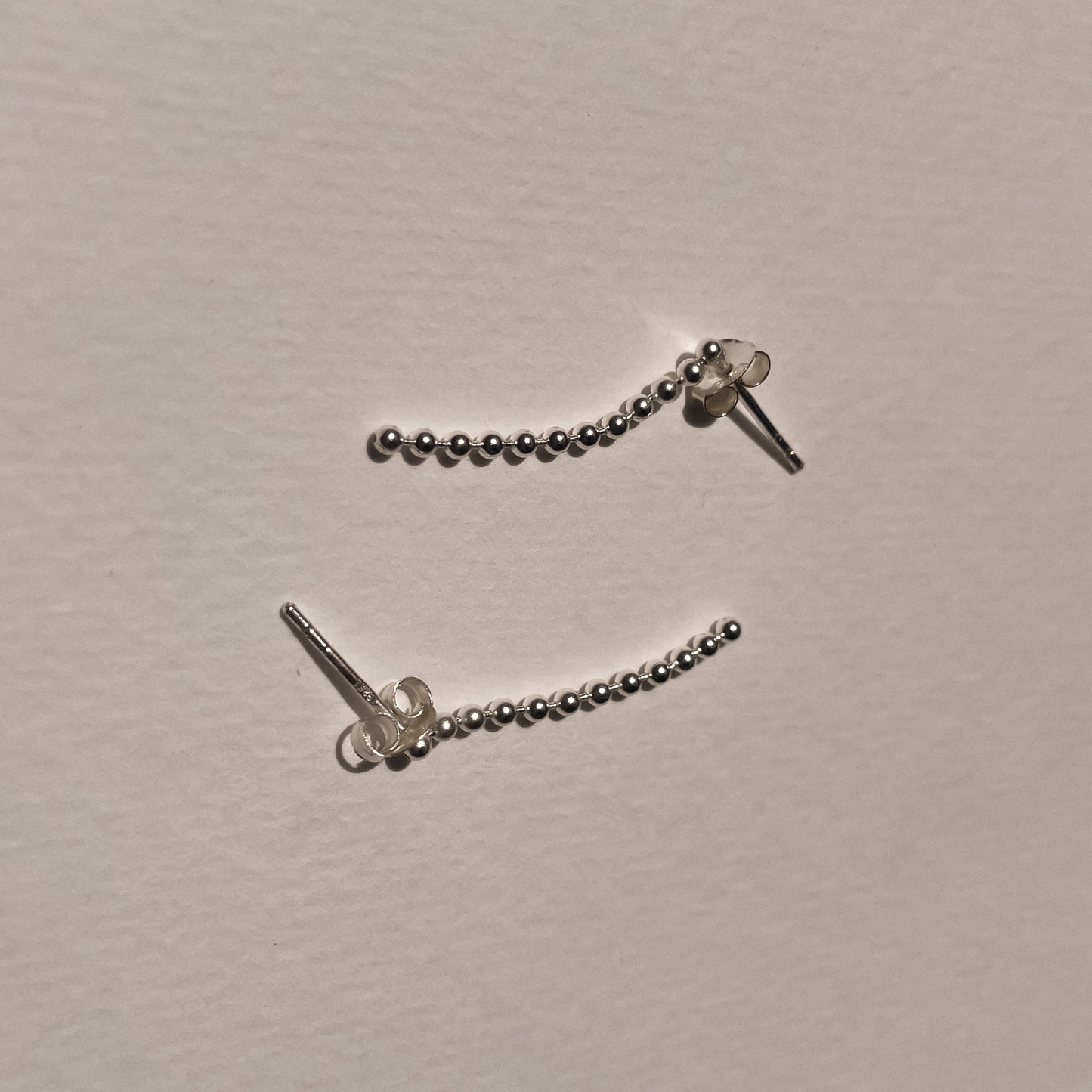 Kendall Silver Bead Chain Drop Earrings