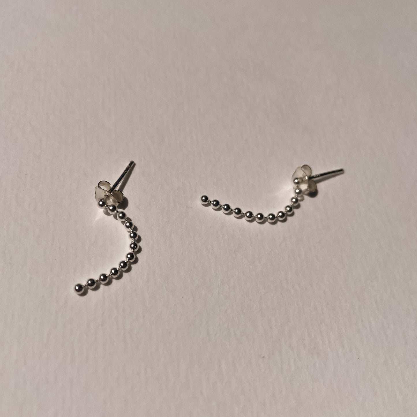 Kendall Silver Bead Chain Drop Earrings