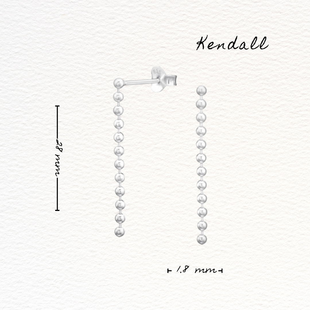 Kendall Silver Bead Chain Drop Earrings