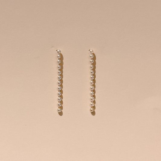 Kendall Silver Bead Chain Drop Earrings