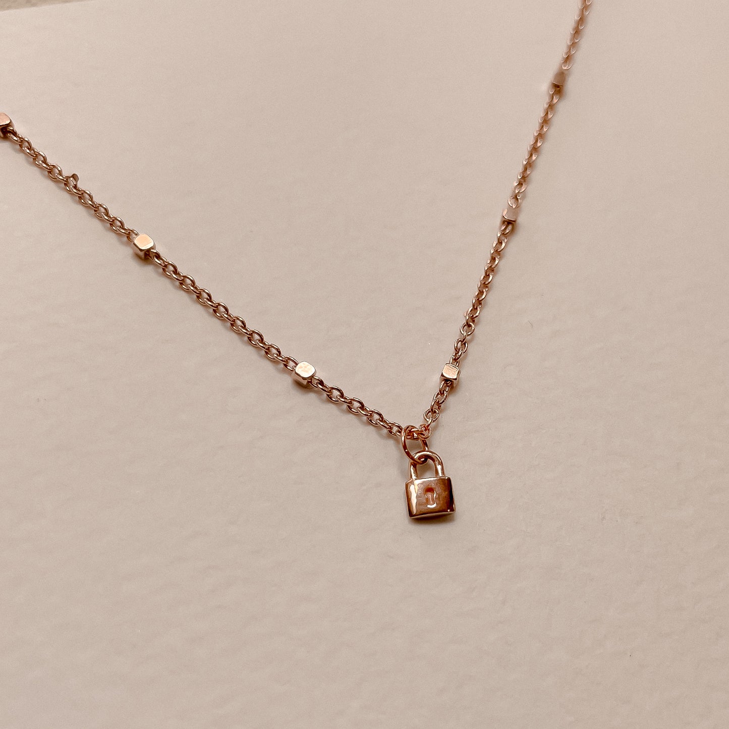 Lock Charm in Solid 9k Rose Gold
