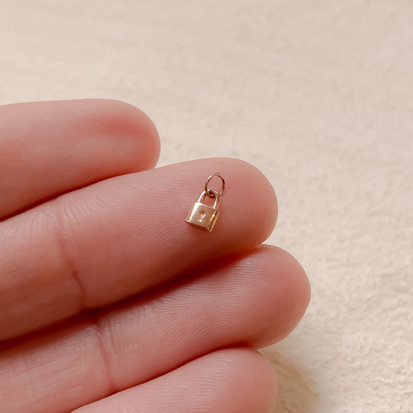 Lock Charm in Solid 9k Rose Gold