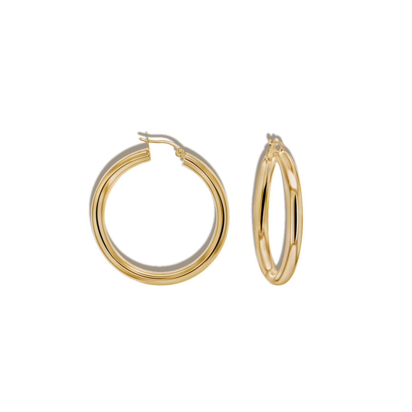 Marley Chunky Solid 9k Gold Hoop Earrings