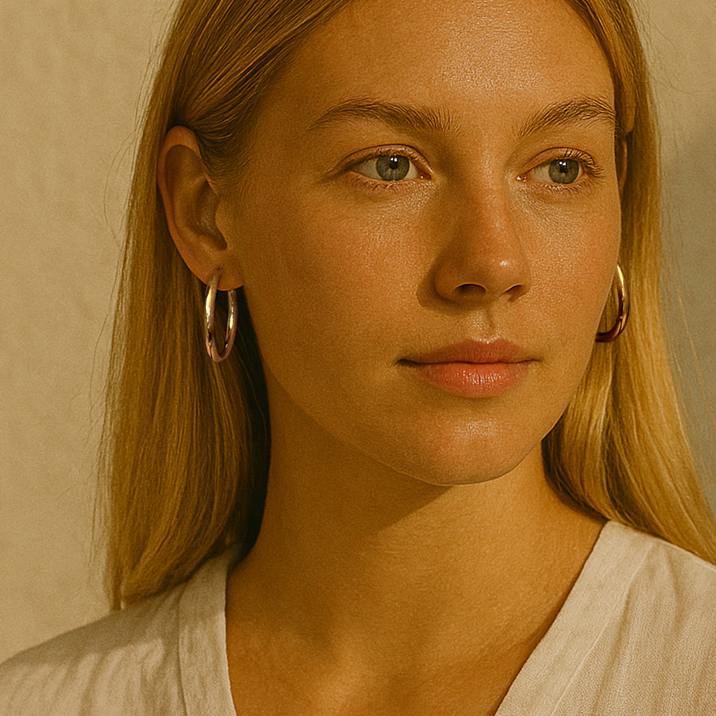 Marley Chunky Solid 9k Gold Hoop Earrings