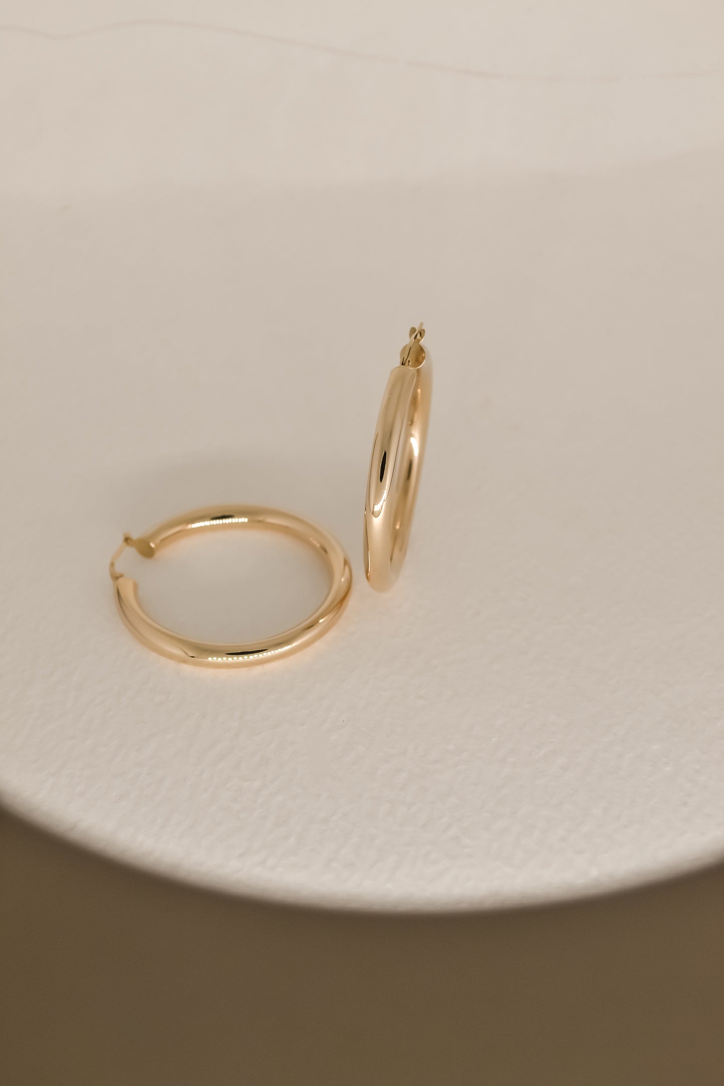 Marley Chunky Solid 9k Gold Hoop Earrings