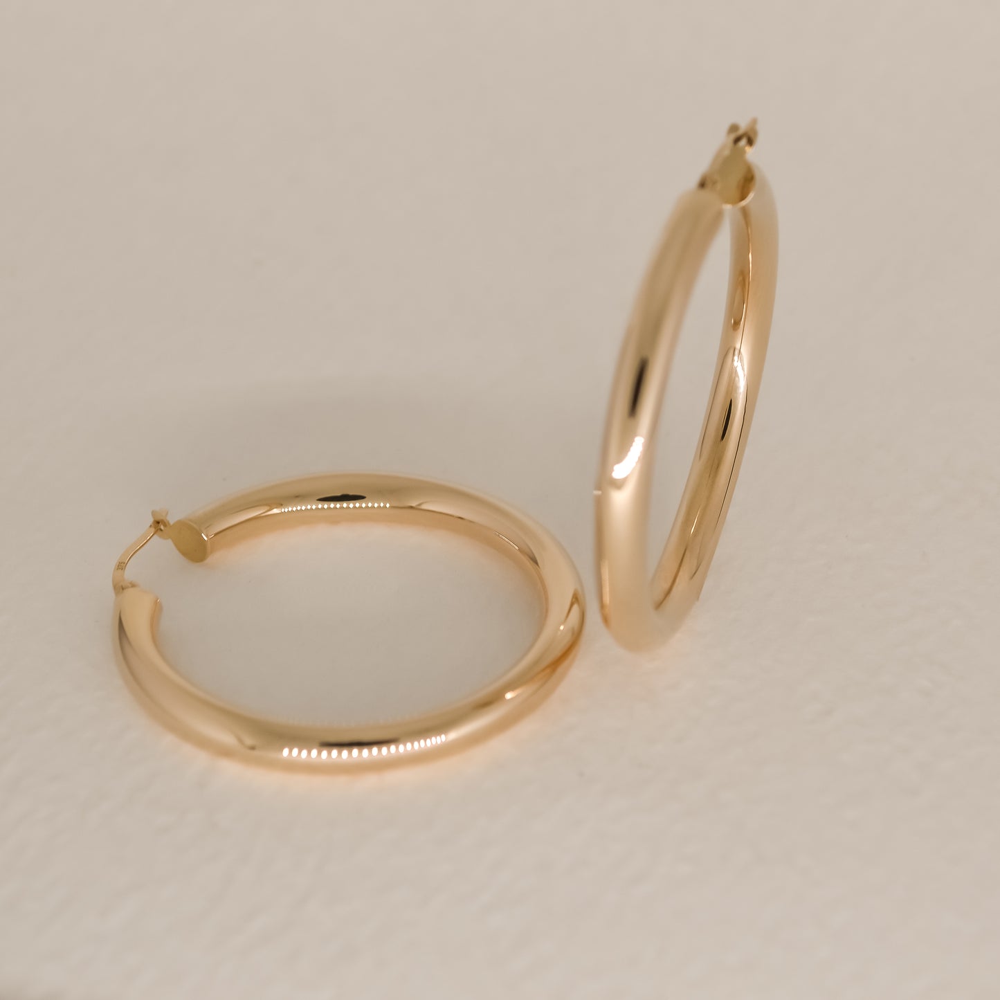 Marley Chunky Solid 9k Gold Hoop Earrings
