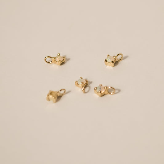 opal charm tiny charm solid gold
