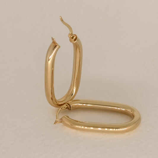 Payas Chunky Oval Gold Hoop Earrings