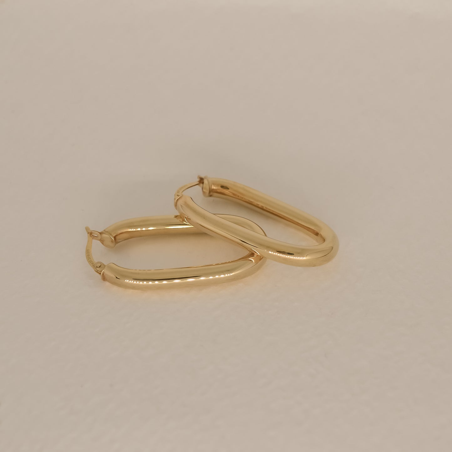 Payas Chunky Oval Gold Hoop Earrings