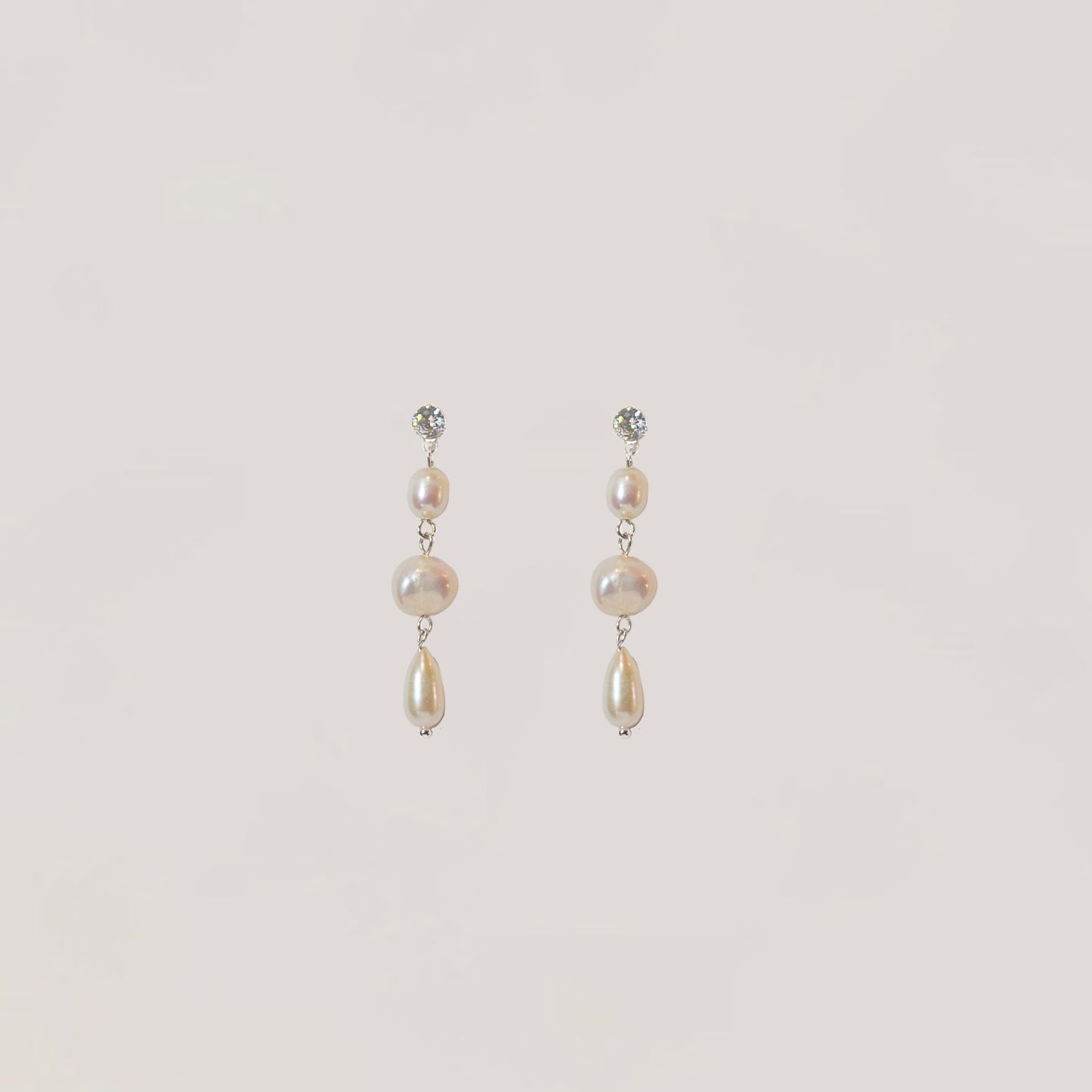 Penelope Pearl Drop Earrings in Sterling Silver
