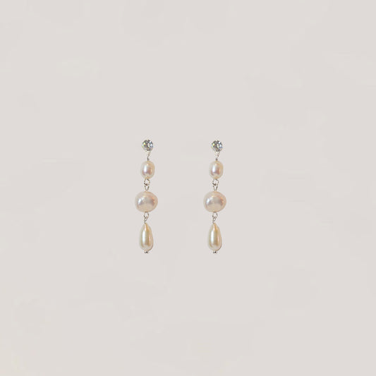 Penelope Pearl Drop Earrings in Sterling Silver