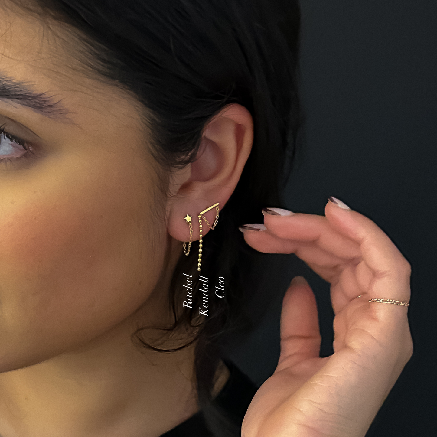 Kendall Gold Bead Chain Drop Earrings