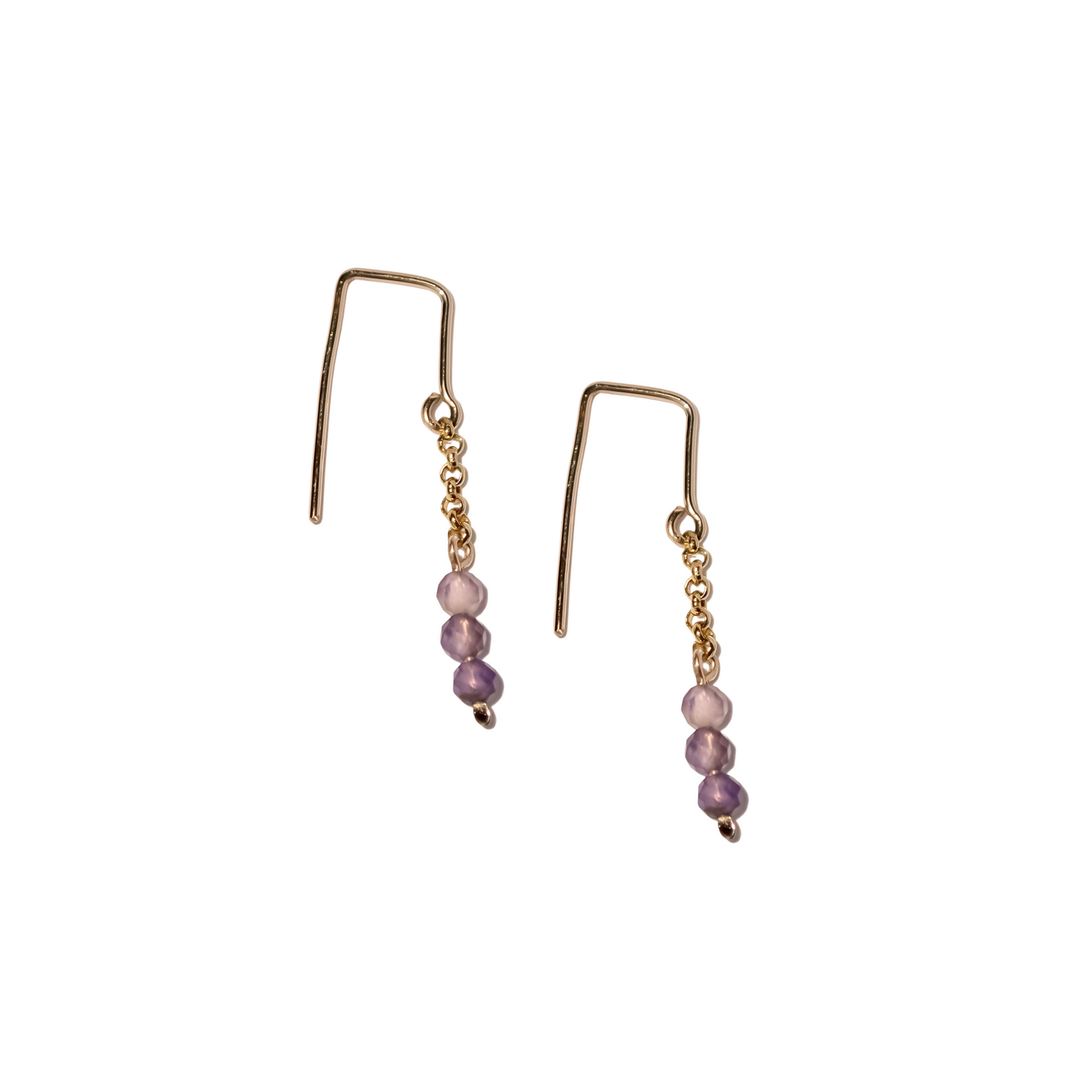 Dainty Gemstone Drop Earrings | Rhea Chain Earrings
