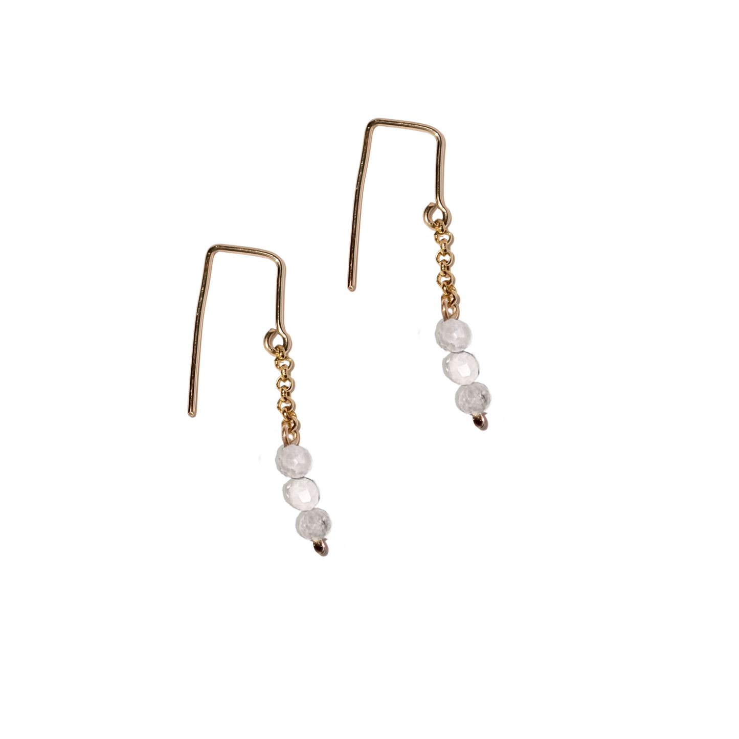 Dainty Gemstone Drop Earrings | Rhea Chain Earrings