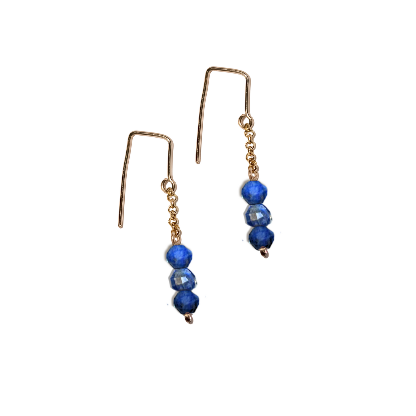 Dainty Gemstone Drop Earrings | Rhea Chain Earrings
