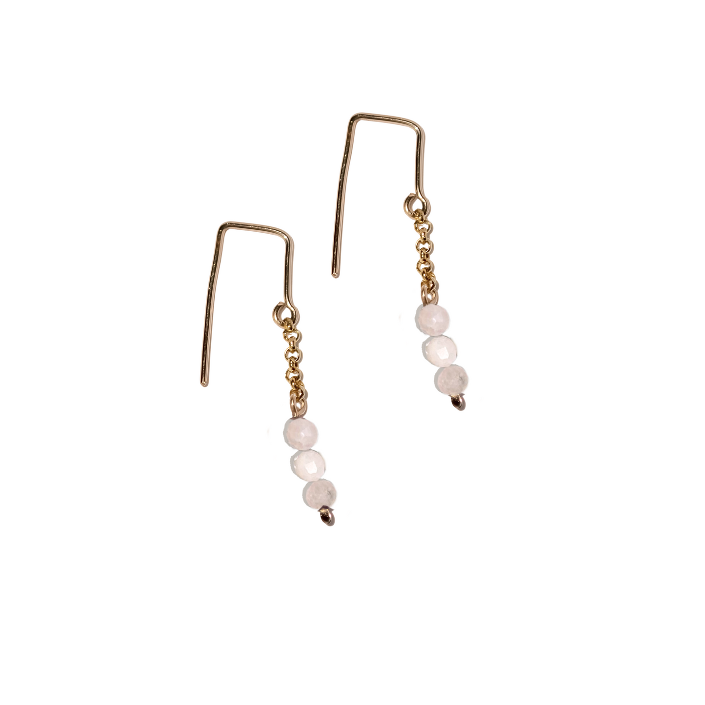 Dainty Gemstone Drop Earrings | Rhea Chain Earrings