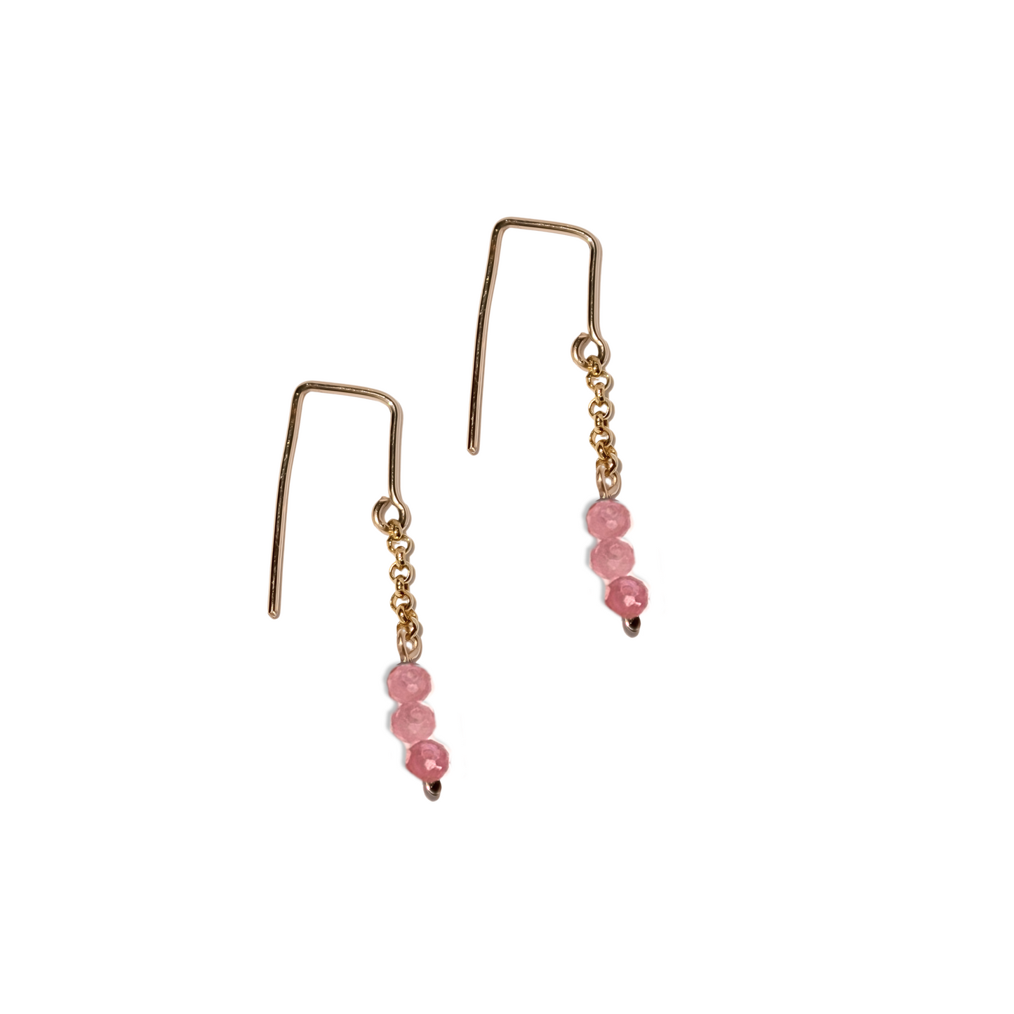 Dainty Gemstone Drop Earrings | Rhea Chain Earrings