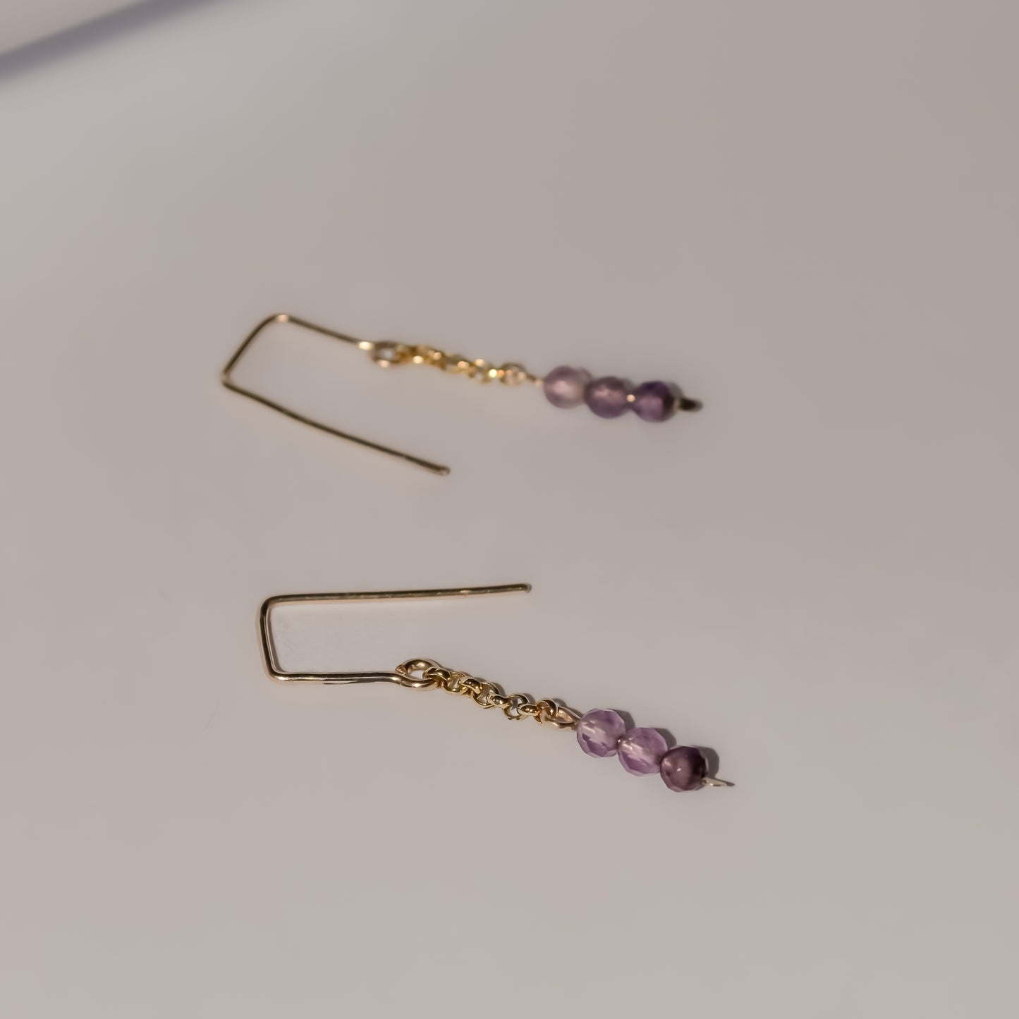 Dainty Gemstone Drop Earrings | Rhea Chain Earrings