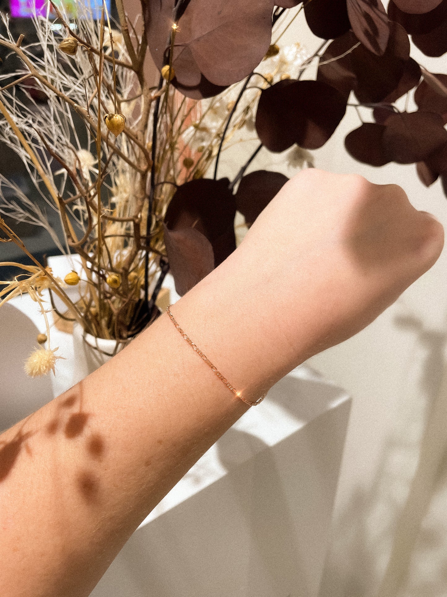 Fine Paperclip Chain Bracelet in Solid 9k Rose Gold